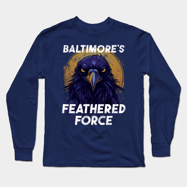 Baltimore Feathered Force Long Sleeve T-Shirt by Digital Borsch